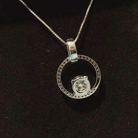 Moissanite Circle Pendant Necklace - 1 Carat Halo Design Velanci