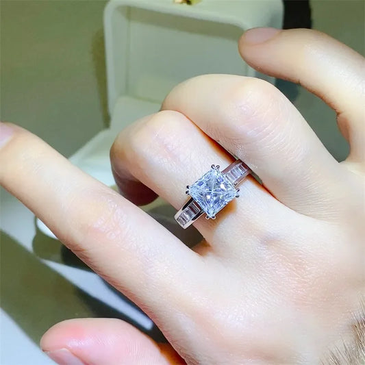 3 Carat Moissanite Square Ring Giulia - Coastal Shine Women's Ring Velanci