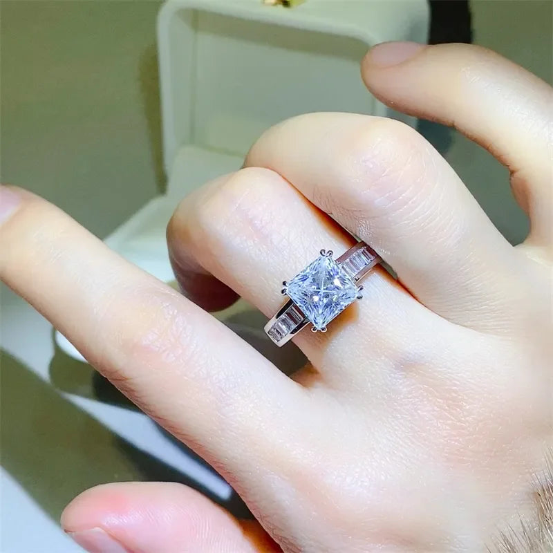 3 Carat Moissanite Square Ring Giulia - Coastal Shine Women's Ring Velanci