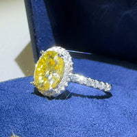 3 Carat Moissanite Sterling Silver Ring Alessia - Halo Shine Women's Ring Velanci