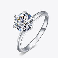 Sterling Silver Moissanite Ring Giovanna - 3ct Center Stone Women's Ring Velanci