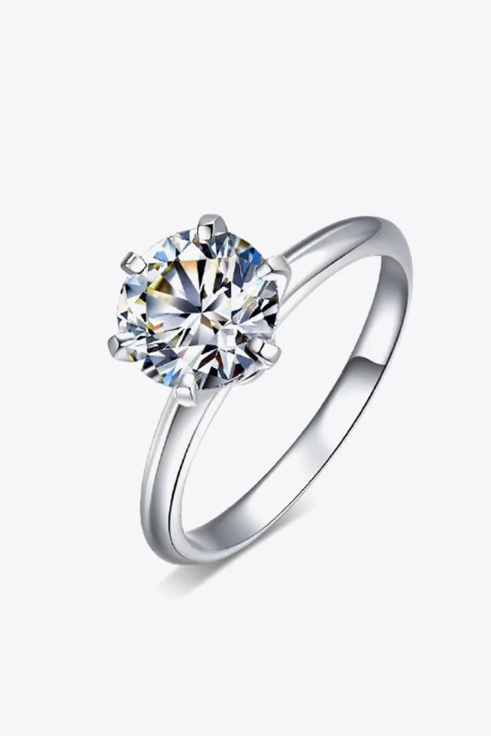 Sterling Silver Moissanite Ring Giovanna - 3ct Center Stone Women's Ring Velanci