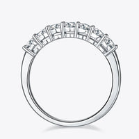 Moissanite Platinum-Plated Ring Giulia - Seven-Stone Shine Women's Ring Velanci