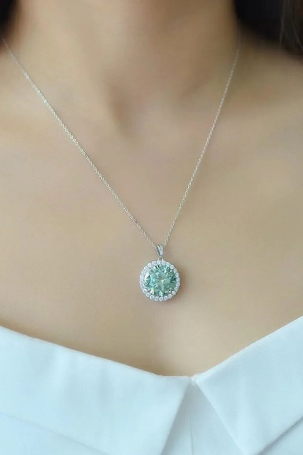 10 Carat Moissanite Platinum-Plated Necklace Velanci