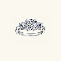 Moissanite Ring Giulia - 3.5 Ct Center Stone Sterling Silver Women's Ring Velanci