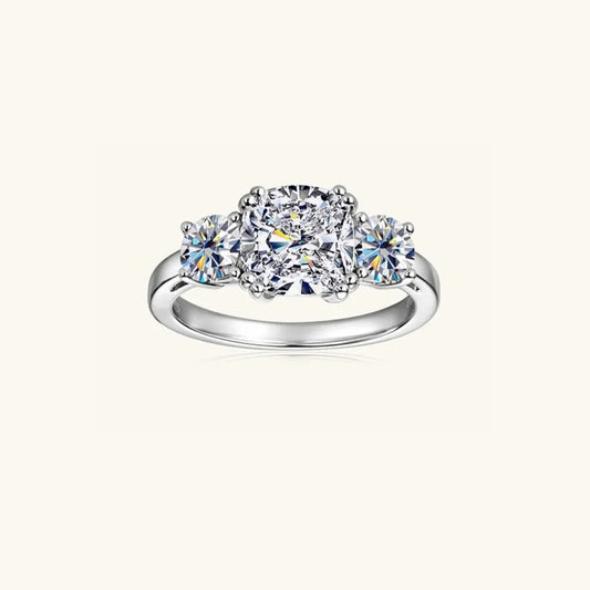 Moissanite Ring Giulia - 3.5 Ct Center Stone Sterling Silver Women's Ring Velanci