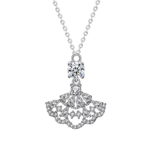Sterling Silver Moissanite Pendant Necklace - 0.5ct Velanci