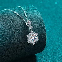 1 Carat Moissanite Zircon Necklace - Sterling Silver Velanci