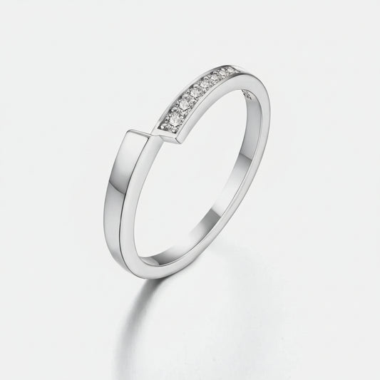 Ring Maria - Moissanite Sterling Silver Subtle Sparkle Women's Ring Velanci