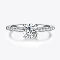 Moissanite Ring Lucia - Delicate Solitaire Sparkle Women's Ring Velanci