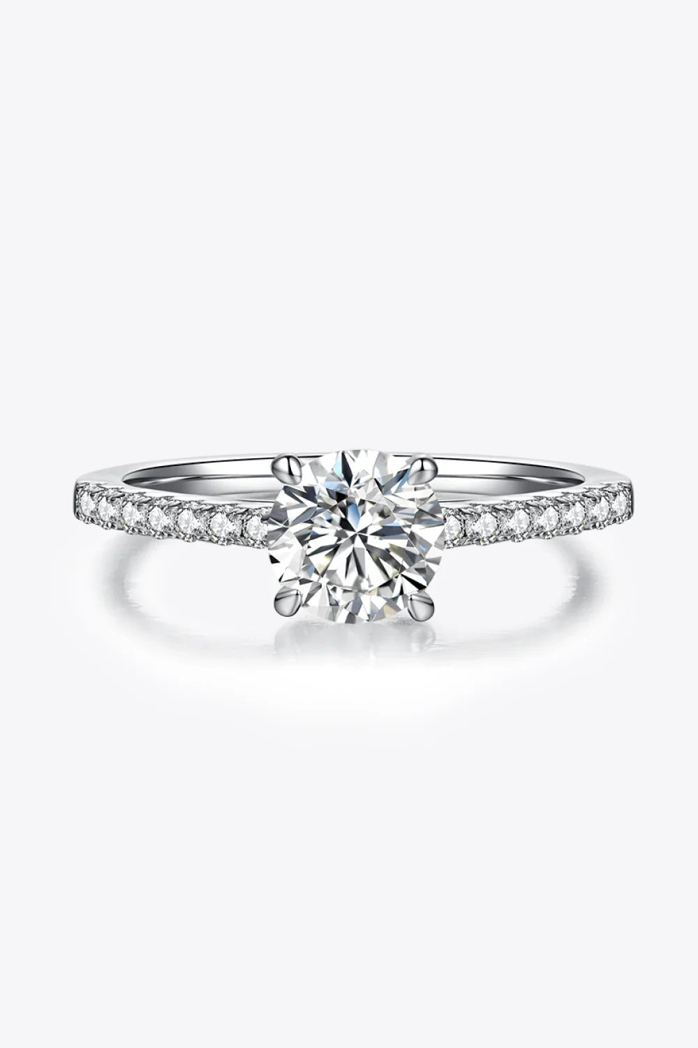 Moissanite Ring Lucia - Delicate Solitaire Sparkle Women's Ring Velanci