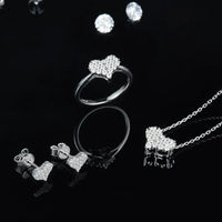 Sterling Silver Moissanite Heart Necklace - Daily Shine Velanci