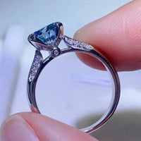 Moissanite Ring Giada - 1ct, Sterling Silver, 4-Prong Women's Ring Velanci