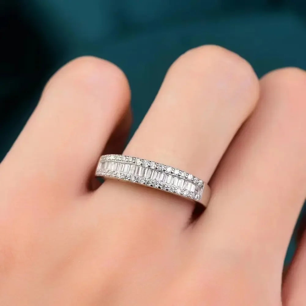 Moissanite Sterling Silver Ring Isabella - Coastal Sparkle Women's Ring Velanci