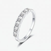 Moissanite Rhodium-Plated Half-Eternity Ring Mia - Gleam Women's Ring Velanci