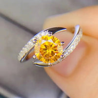 Moissanite Ring Alessia - 1 Carat, Sterling Silver Women's Ring Velanci