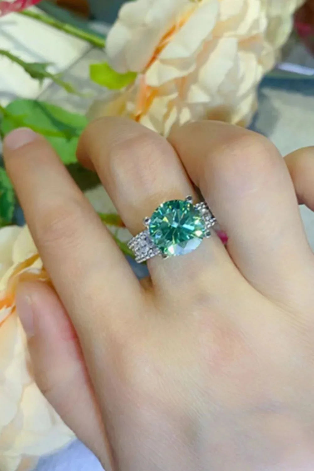 Moissanite Ring Chiara - Dazzling 5 Carat Wide Band Women's Ring Velanci