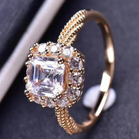 Moissanite Ring Ariella - Rose-Gold Plated, 1 Carat Halo Women's Ring Velanci