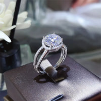 Ring Alessia - Platinum Plated 2 Carat Moissanite Center Women's Ring Velanci