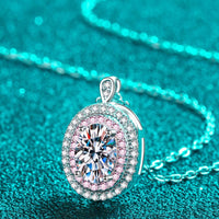 Moissanite Pendant Necklace - Sterling Silver 1ct Sparkle Velanci