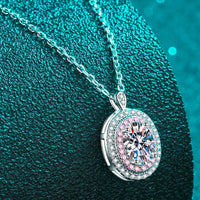 Moissanite Pendant Necklace - Sterling Silver 1ct Sparkle Velanci