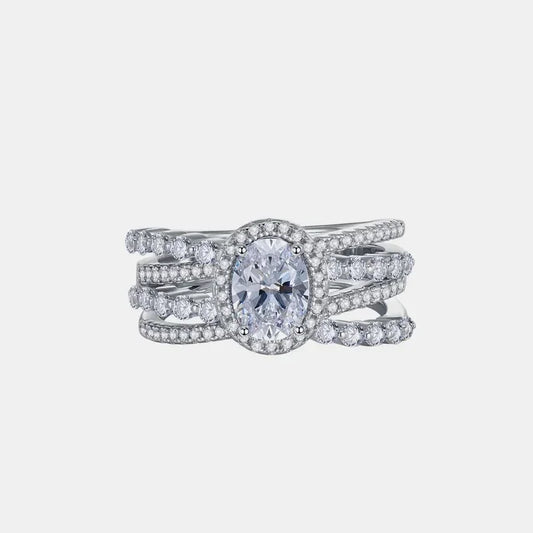 Ring Giulia - 3 Carat Moissanite Sterling Silver Layered Women's Ring Velanci
