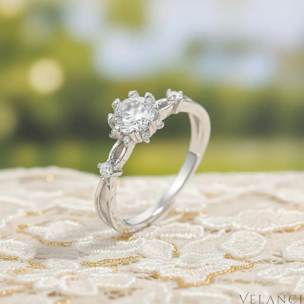 Sterling Silver Inlaid Zircon Ring Alessandra - Sparkle Velanci