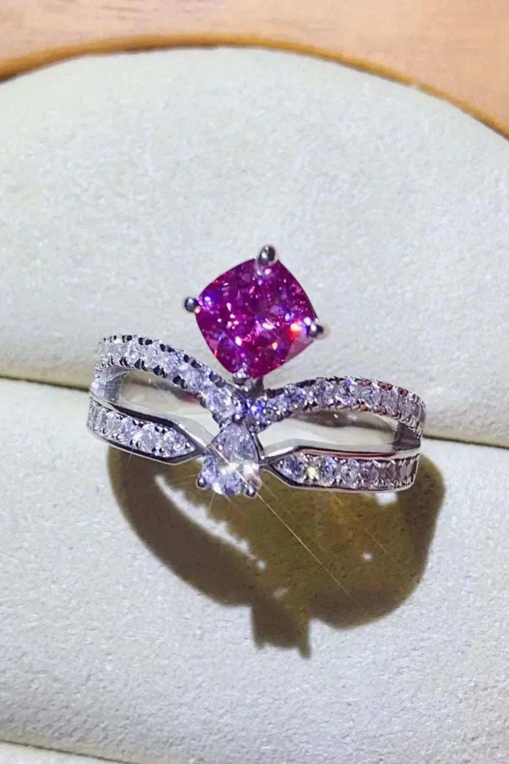 1 Carat Moissanite Ring Isabella - Sterling Silver Setting Women's Ring Velanci