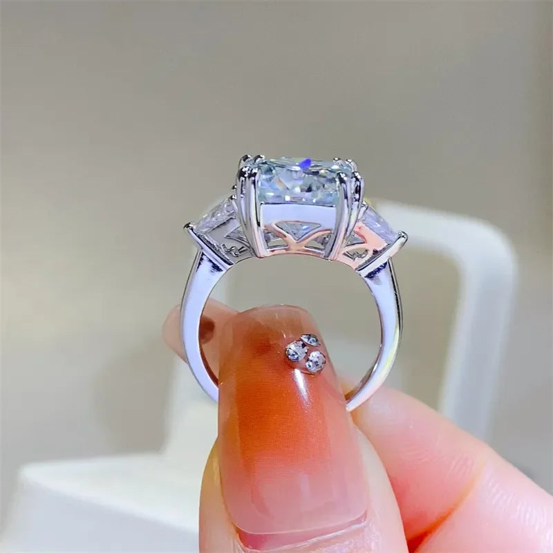 5 Carat Moissanite Sterling Silver Ring Lucia - Brilliance Women's Ring Velanci