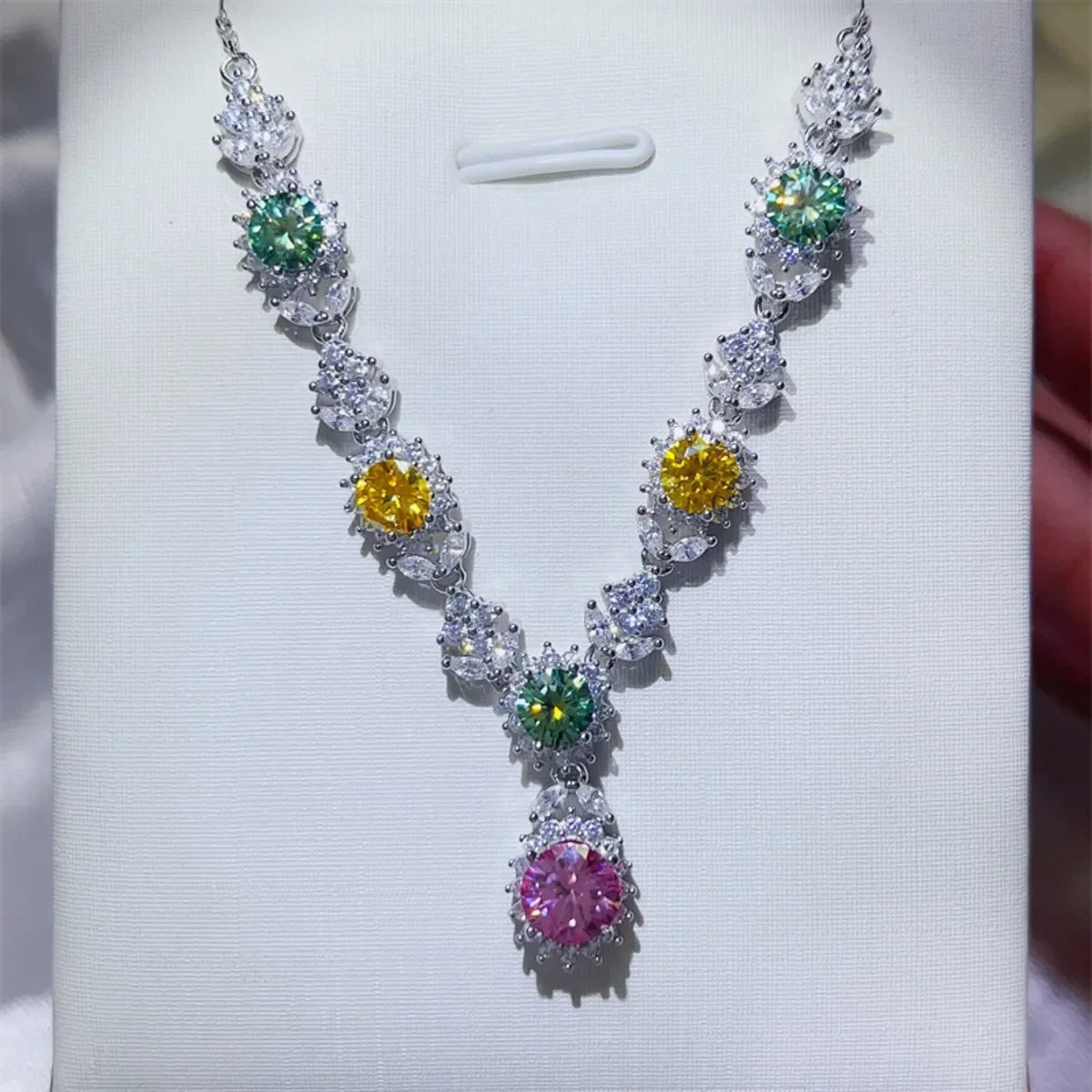 3.5 Carat Moissanite Sterling Silver Necklace Velanci