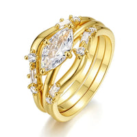 Moissanite Ring Set Alessia - 1 Carat Marquise Shine Women's Ring Velanci