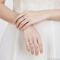 Moissanite Ring Francesca - Rhodium-Plated Finish Velanci