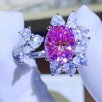 3 Carat Moissanite Ring Elena - Open Ring In Sterling Silver Women's Ring Velanci