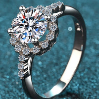 1 Carat Moissanite Halo Ring Valentina - Coastal Sparkle Women's Ring Velanci