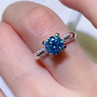 Moissanite Ring Giada - 1ct, Sterling Silver, 4-Prong Women's Ring Velanci