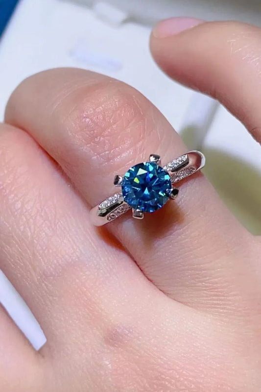 Moissanite Ring Giada - 1ct, Sterling Silver, 4-Prong Women's Ring Velanci