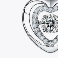 Moissanite Heart Pendant Necklace - Sterling Silver Velanci