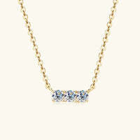 Moissanite Necklace - 18K Plated Sterling Silver Sparkle Velanci