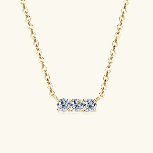 Moissanite Necklace - 18K Plated Sterling Silver Sparkle Velanci