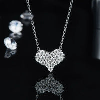 Sterling Silver Moissanite Heart Necklace - Daily Shine Velanci