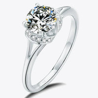 Ring Giulia - 1 Carat Moissanite, Split Shank, Silver Women's Ring Velanci