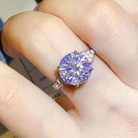 Ring Giulia - 5 Carat Moissanite Sterling Silver Band Women's Ring Velanci