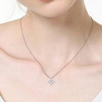 Moissanite Four Leaf Clover Necklace - Slim Sterling Silver Velanci