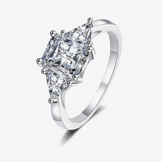 3 Carat Moissanite Ring Valentina - Rhodium-Plated Shine Women's Ring Velanci