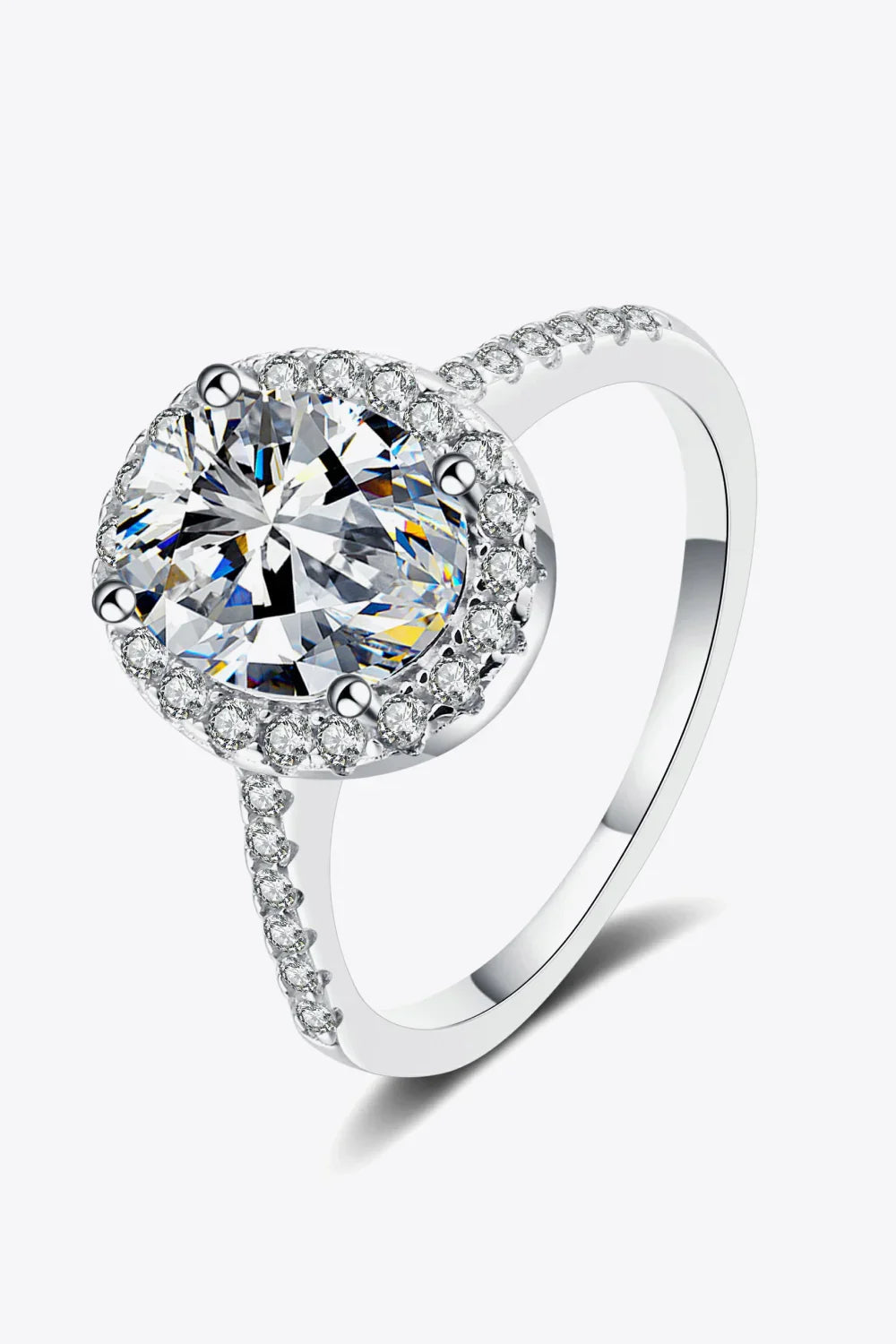 Ring Bianca - 2ct Moissanite Halo Ring, Sterling Silver Women's Ring Velanci