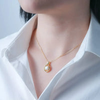 2 Carat Moissanite Necklace - Gold Plated Sterling Silver Velanci