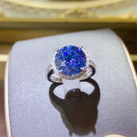 5ct Moissanite Sterling Silver Ring Giovanna - Halo Shine Women's Ring Velanci