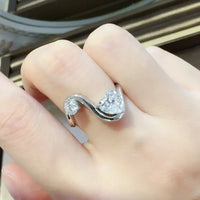 SterlingSilver Moissanite Ring 1.3ct Arianna - Irregular Band Women's Ring Velanci