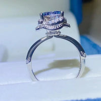 Ring Giulia - 2 Carat Moissanite Center, Sterling Silver Women's Ring Velanci