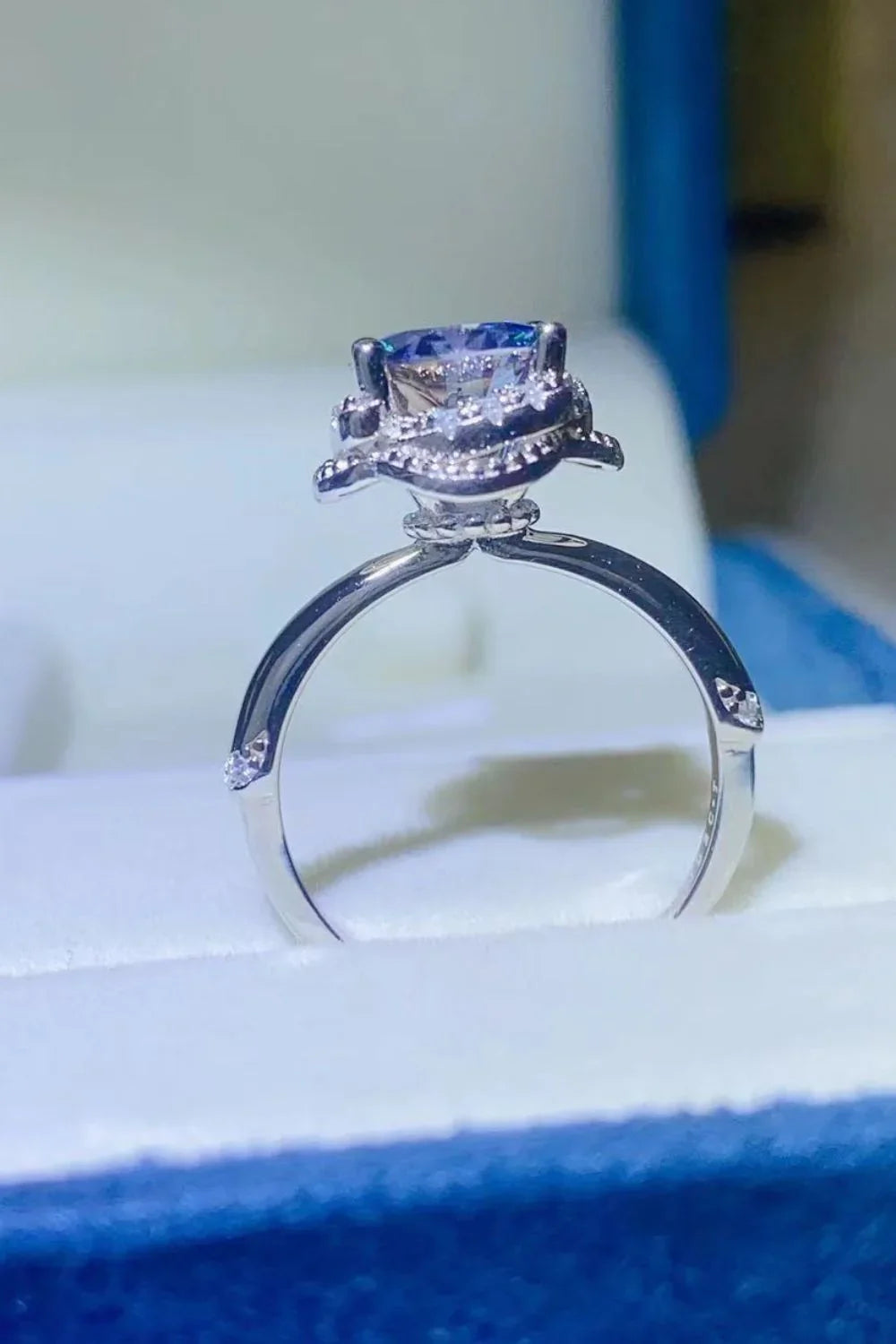 Ring Giulia - 2 Carat Moissanite Center, Sterling Silver Women's Ring Velanci